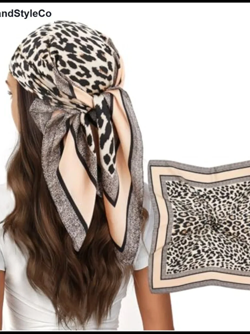 Silk Feeling Square Scarf Head Scarf Neck Scarf Multipurpose Accessory